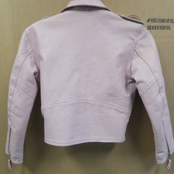 Jafrum Leather Motorcycle Jacket - Pink Ladies Size S - Picture 2 of 12